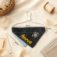 Customized Dog Scarf With Name, Personalized Embroidered Dog Scarf With Patch, Customized Name Puppy Scarf, Handmade Pet Scarf Suitable For Small, Medium And Large Dogs, Creative Gift For Dog Lovers - Pet Bib - View 10