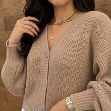 Women Cardigans - Beige - View 2