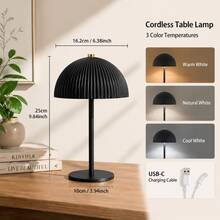 LED Touch Control 3-Color Mushroom Lamp, USB Rechargeable, Touch Switch, Dimmable/3-Color Temperature, Home Decor Ambient Light, Compact Design - Portable & Easy To Place, Suitable For Bedroom/Living Room/Hallway/Bathroom/Dining Room, Ideal Holiday Gift - Desk Lamp - View 12