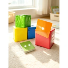 DIY Card Insert Dice, Multiple Colors, Compatible With Cards, Boy/Girl Card Recognition Game, Educational Dice Toy, 6-Sided Dice, Suitable For Classroom, Party, Home, Teaching Tool, Floor Game, Birthday-Christmas Gift, Gift, Perfect Gift - Multicolor - View 5