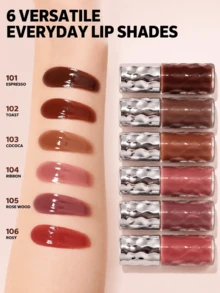 beauty glazed 亮澤柔滑軟嫩液態唇釉，不黏膩護唇油，保濕補水水光感，豐盈玻璃光澤液體唇膏，適合女孩與女性的彩妝 - #103 - 查看 6