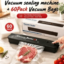 FAXHION Vacuum Sealing Machine, With 60 Sealing Bags Included, Suitable For Food Preservation Storage And Vacuum Low-Temperature Cooking, Automatic Vacuum Sealing System For Food - US A Type Plug(110-127V) - View 4