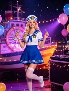 1pc Halloween Party Decoration Captain Hat, Sailor Hat, Anchor Trim Captain Hat, Halloween Party Costume Solid Color Sailor Hat - Multicolor - View 6