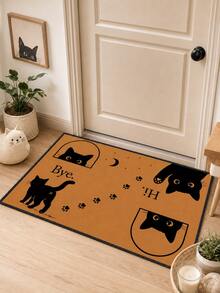 1pc Outdoor Anti-Slip Door Mat With Pet Cat Cartoon Pattern, Indoor Carpet, Bathroom Mat, Kitchen Mat, Decorative Rug, Multi-Functional Hallway Mat, Soft And Comfortable, Easy To Clean, Suitable For Indoor And Outdoor Entryway, Bedroom, Home Decor - Multicolor - View 8