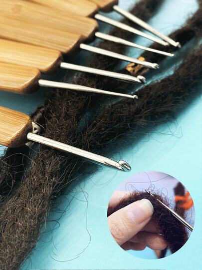 Carbonized Bamboo Handle Single-Head Crochet Hook, Smooth Metal Hook Head, 7 Sizes From 0.5–3.0mm Available. Suitable For Micro Crochet, Dolls, Lace Accessories, Clothing Knitting, Embroidery, Dreadlock Crochet, Can Make Various Handmade Gifts, Essential Tool For DIY Crochet Enthusiasts