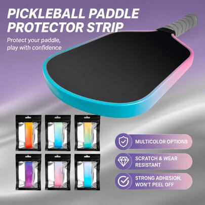 1pc Pickleball Paddle Protective Tape, Gradient Multicolor Custom Edge Guard Strip, Cool Racket Frame Protector Sticker