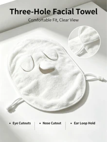 1/2pcs Facial Cold Compress Towel, Cooling Mask, Relieve Fatigue, Aid Sleep, Hot Compress Face Mask, Facial Towel, Beauty Salon Mask Towel, Three-Hole Ear Loop Design, Facial Steam Cold/Hot Compress Towel, Reusable Cold/Hot Compress Facial Towel, Suitable For Daily Use, Ice Compress Eye Mask, Soothing Ice Compress Eye Mask - Multicolor - View 2