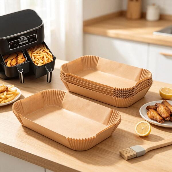 Air Fryer Liners, Rectangular Air Fryer Accessories, Paper Air Fryer Baskets, Baking Trays, Oven Accessories, Baking Tools, Kitchen Accessories (Also Available In 100-Piece/50-Piece/25-Piece Packs).
