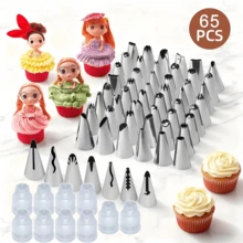 65pcs Cake Decorating Tools, Includes 55pcs 0.8 Inch Piping Tips And 10pcs Couplers, Suitable For Home Baking, Buttercream Frosting DIY - View 12