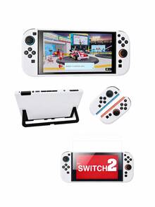 3pcs Set, Solid Color Switch 2nd Gen Protective Case, New Switch 2 (2025) Game Accessories, Switch Game Console Protective Case, TPU Soft Controller Shell + PC Hard Frame Shell, Easy To Disassemble And Install, Scratch-Resistant Joycon 2 Game Controller Shell - Multicolor - View 2