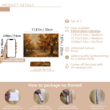 1pc Vintage Autumn Apple Orchard Exquisite Art Wall Painting, Impressionist Autumn Landscape Canvas Wall Decor, Pastoral Oil Painting Style, Frameless, Autumn Landscape Picture, Suitable For Bedroom, Living Room, Kitchen And Other Indoor Decoration, Creative Housewarming Gift, Home Decor, Indoor Wall Art - A - View 13