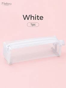 Estojo de Lápis de Malha Mellora, 3 Cores Disponíveis (Preto/Branco/Cinza), Bolsa de Papelaria com Zíper de Malha Transparente Leve, Bolsa de Armazenamento Portátil Retangular Única, Adequada para Organização de Ferramentas de Escrita Diárias em Casa e Escritório - Vários estilos - Visão 12