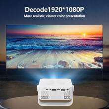 便攜式智慧投影機 - 原生 1080P 全高清、Android 系統、自動對焦與自動梯形校正、WiFi 無線連接,適合家庭劇院電影觀賞、遊戲與學習 - 純白色 - 查看 5