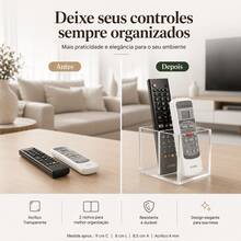 Porta Controle Remoto em Acrílico para Mesa - 2 - Divisórias - Visão 3