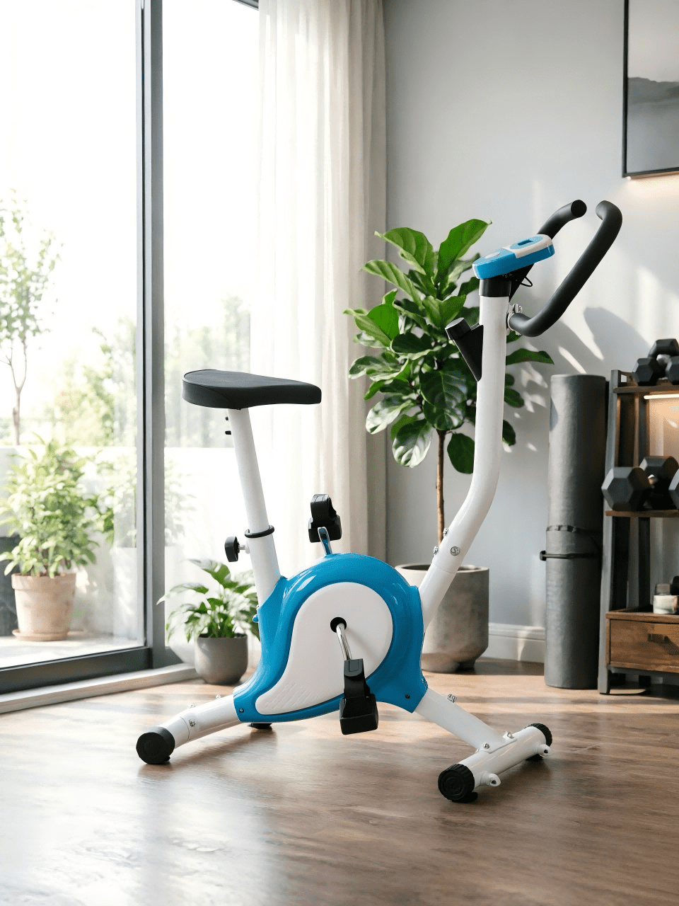 Multifunctional Indoor Cardio Exercise Bike For Home Workouts, Perfect For Fitness Lovers & Beginners. Fits Apartments/Living Rooms, Adjustable Resistance Seat, Anti-Slip Pedals, Ideal Daily Indoor Cycling Spinning Fitness Equipment