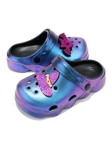 HOEASE Girls' Garden Clogs, Comfortable Slip-On Sandals For Summer, Suitable For Gardening, Beach, Pool, Outdoor And Indoor Use, All-Season Wear - Purple - View 4