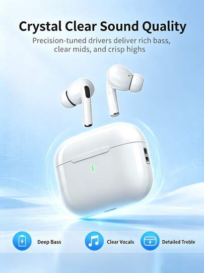 2026 Fashion Wireless In-Ear Earbuds BT 5.3 Deep Bass Ultra Long Battery Life Waterproof With Microphone A IrPod Compatible With Laptop Tablet Phone Sports Fitness Christmas/Gift/New Year
