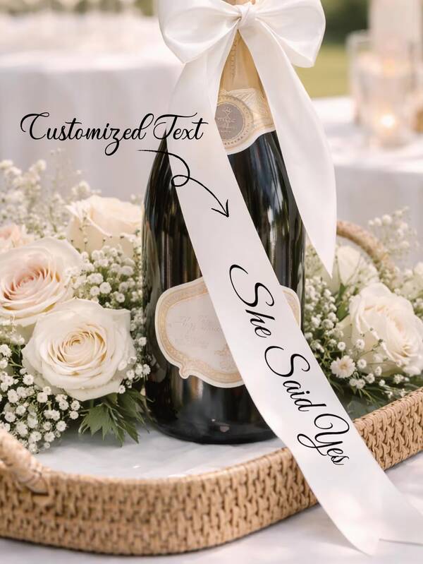 Personalised Silk Wedding Ribbon, Wedding Chiffon Ribbon Name Tag, Ribbon Placecard For Wedding, Bridal Shower Personalised Bow Bridesmaid Gift Patchwork Batting, Cotton Interlining, DIY Crafts Fabric, Sewing Accessories, Quilting Material, Adhesive