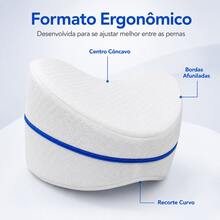 Almofada Ergonômica Para Pernas e Joelhos Espuma de Memória - 1 unidade-Branco - Visão 4