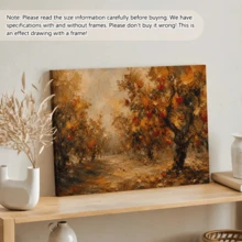 1pc Vintage Autumn Apple Orchard Exquisite Art Wall Painting, Impressionist Autumn Landscape Canvas Wall Decor, Pastoral Oil Painting Style, Frameless, Autumn Landscape Picture, Suitable For Bedroom, Living Room, Kitchen And Other Indoor Decoration, Creative Housewarming Gift, Home Decor, Indoor Wall Art - A - View 11