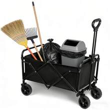 Foldable Track And Field Equipment Transport Trolley | Large Capacity Camping Wagon | Foldable Multifunctional Outdoor Trolley | 300kg Load Capacity, Large Capacity Adjustable, For Track & Field/Camping - Black - View 10