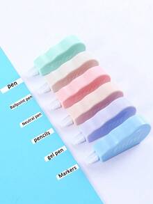 2/6pcs Macaron Correction Tape, Mini Correction Tape, Multi-Color Options, High Aesthetic, Large Capacity, Compact And Portable, Smooth Dispensing, Durable, Strong Coverage, Suitable For Students' Daily Homework, Note Correction, Back To School Season - A - View 2