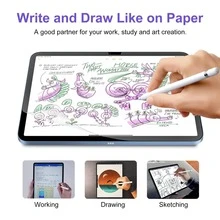 3PCS Paper Screen Protector Compatible With Samsung Galaxy Tab / 2024 / Pad Se / HONOR Pad / Surface Pro/Mi Pad , Matte Finish Film Compatible With HUAWEI MatePad Air , Write As Paper/High Sensitivity/Anti Glare, Compatible With Apple Pencil - 3Pcs - View 7