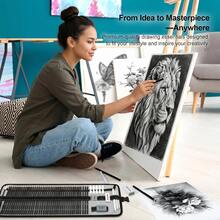 69 Drawing Set,Sketching Kit With Graphite Pencils,Blending Tools,Erasers & Accessories, Drawing Kit For Adults Artists In Canvas Roll Up,For Professional Artistic Use - 69 Pcs - View 7