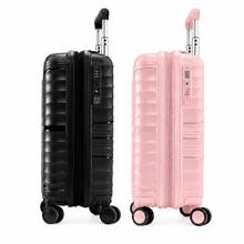 Kit 2 Malas 10KG Polipropileno Cadeado TSA Rodinhas 360 Porta-Copo Porta USB/USB-C Padrão ANAC - Preto/Rosé - Visão 5