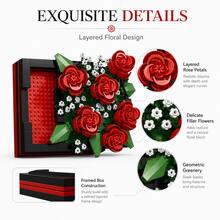 687+PCS Floral Bouquet Building Block Set, Creative Pull-Out Flower Box Brick Model, Adult Desktop Display Decor, Home Shelf Decoration, 4 Styles - Building Block Flower Box - View 5