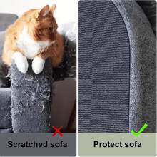 1 Roll Cat Scratch Mat Self Adhesive Cat Scratching Pad, 100*50cm (39.37*19.69 Inches) Cuttable Furniture Protector Sofa Couch Anti-Scratch Guard, Indoor Cat Claw Scratcher Carpet Tape For Wall, Door, Couch Protection - 100*50cm (39.37*19.69 In) - View 7