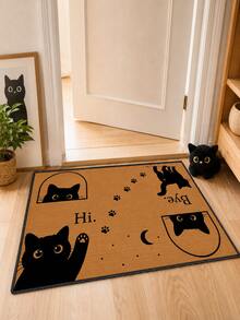 1pc Outdoor Anti-Slip Door Mat With Pet Cat Cartoon Pattern, Indoor Carpet, Bathroom Mat, Kitchen Mat, Decorative Rug, Multi-Functional Hallway Mat, Soft And Comfortable, Easy To Clean, Suitable For Indoor And Outdoor Entryway, Bedroom, Home Decor - Multicolor - View 12
