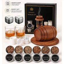 木製煙燻器，威士忌雞尾酒烈酒煙燻木蓋套組 - 多色 - 查看 9