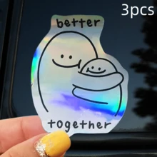 Embrace Little Dumpling, Minimalist Cute, Conveying Companionship - Waterproof Vinyl Sticker - Durable Smooth Surface, Self-Adhesive Bumper Sticker, Suitable For Cars, Windows, Laptops, Trucks, Water Bottles - Multi-Functional Durable Design, Car Sticker - Vinyl - View 12