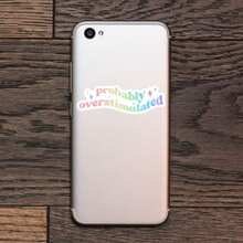 1pc "Probably Overstimulated" Humorous Neurodiversity Sticker, ADHD Meme Laptop Sticker, Mental Health Gift, Waterproof Removable Water Bottle Sticker, Durable Sensory Overload Tumbler Sticker, Back To School - Sticker - View 6