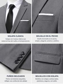 Men Plus Size Blazers - Grey - View 5