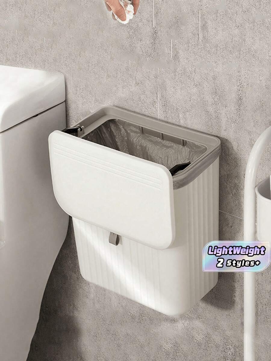 1 pieza Contenedor para compost de cocina de 8L/12L, adecuado para encimera o debajo del fregadero, pequeño cubo de basura colgante con tapa, apto para gabinete/baño/dormitorio/oficina/camping, contenedor de compost interior que se puede instalar en cocina, baño, hogar, artículos del hogar 9UNZ - Blanco - Ver 1