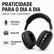 Fone de Ouvido Headphone Sem Fio Over-Ear com Microfone e Modo FM P9 - Visão 9