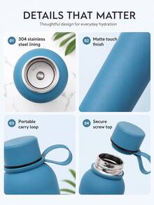 3/1pc Portable Sports Water Bottle With Handle Loop, Lightweight Solid Color Reusable Drinking Bottle, Suitable For Gym, Hiking, Yoga, Travel, Office, School, Outdoor Activities, Workout And Daily Hydration, Fashion Fitness Accessory, Unisex - Multicolor - View 9