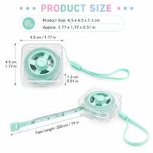 1 pieza Cinta métrica retráctil suave de 200cm/79in, regla de doble escala para Body y costura con estuche transparente y correa para la muñeca, herramienta portátil para manualidades - pieza única - Ver 7