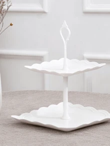 3-Tier Acrylic Dessert Display Stand, Cupcake & Snack Tower For Wedding Parties - White - View 2
