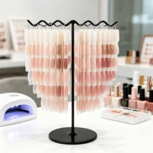 1pc T-Shaped Metal Nail Polish Color Display Rack, Desktop Wrought Iron Storage Stand, Large Capacity Nail Art Display Rack - Multicolor - View 1