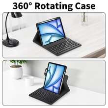 Keyboard Protective Case For Samsung Galaxy Tab, 360° Rotating Detachable Wireless Bluetooth Keyboard (150mAh) And Pen Slot, Supports Vertical/Horizontal Mode - View 2