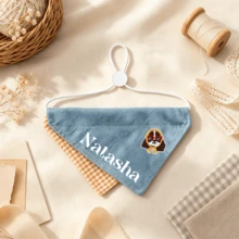 Customized Dog Scarf With Name, Personalized Embroidered Dog Scarf With Patch, Customized Name Puppy Scarf, Handmade Pet Scarf Suitable For Small, Medium And Large Dogs, Creative Gift For Dog Lovers - Pet Bib - View 6