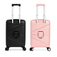 Kit 2 Malas 10KG Polipropileno Cadeado TSA Rodinhas 360 Porta-Copo Porta USB/USB-C Padrão ANAC - Preto/Rosé - Visão 6