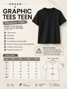 Teen Graphic Tee, Blurred Face Print T-Shirt, High-Quality Round Neck Short Sleeve Top, Y2K Street Cool Style, Breathable Unisex Casual Wear - 黑色 - 查看 2