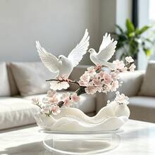 1pc Cherry Blossom And Pigeon Transparent Acrylic Stand, Gentle Healing Home Desk Vanity Atmosphere Desktop Decor - A-cherry Blossoms and Pigeons - View 5