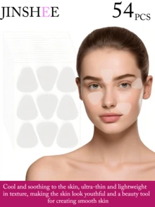 JINSHEE Facial Patches 54-Piece Set - Transparent Reusable Patches, Overnight Comfortable Care - Fine Line Removal Strips, Smooth Eye, Mouth And Forehead Skin - Enhance Facial Muscles, Create Smoother Skin, Face Tape, Face Mask - White - View 8