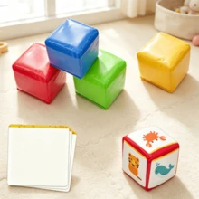 DIY Card Insert Dice, Multiple Colors, Compatible With Cards, Boy/Girl Card Recognition Game, Educational Dice Toy, 6-Sided Dice, Suitable For Classroom, Party, Home, Teaching Tool, Floor Game, Birthday-Christmas Gift, Gift, Perfect Gift - Multicolor - View 4