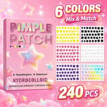 240pcs Star Pimple Patches For Face Hydrocolloid, Absorbing Cover, Tea Tree, Hydrocolloid Acne Patch, Cute Star Pimple - Star - View 4